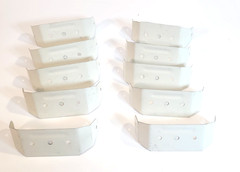 (10 Pack) Spectra Metals 2 In. x 3 In. White Aluminum Downspout Clip 3DPCLIPRTW