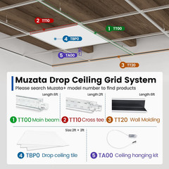 10-Pack White Wall Molding Drop Ceiling Grid Kit, 60ft Galvanized Steel