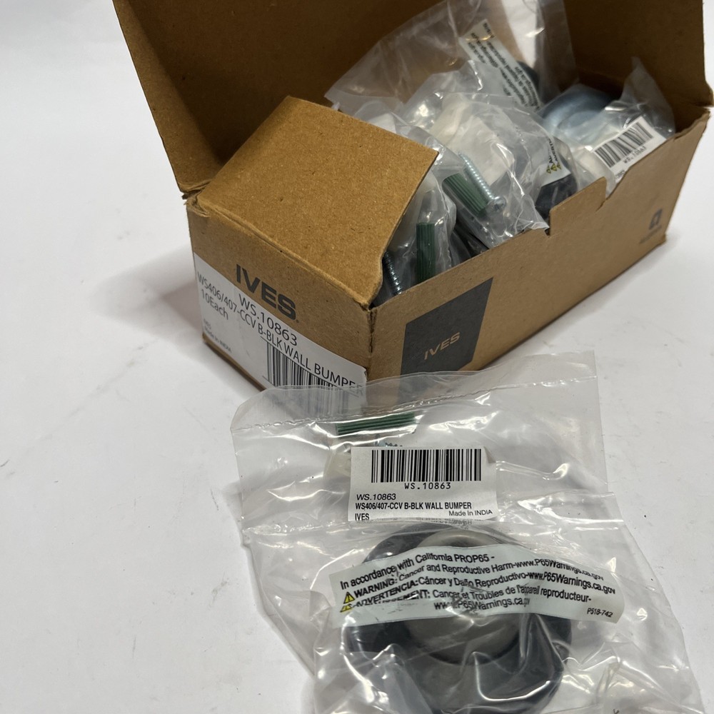 10-Pack Brand New Ives Wall Door Stop WS406/407-CCV B-BLK Wall Bumper