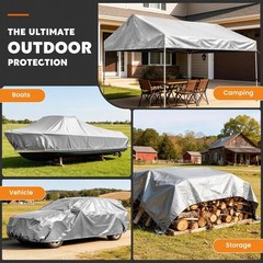 Keten Tarps Heavy Duty Waterproof 10X20 Feet, Extra Thick 16 Mil, Tear & Fade…