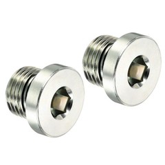 PATIKIL M16*1.5 Internal Hex Head Pipe Fitting Plug, 2 Pack Male Thread 45# Stee