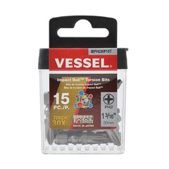 VESSEL IBPH230P15T – IMPACT BALL Torsion Bit PH2x30 15PC. (Case) 1EA