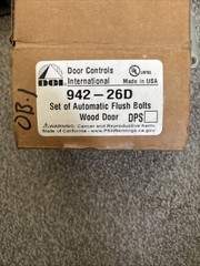 Door Controls International Automatic Flush Bolts For Wood Door 942-26D