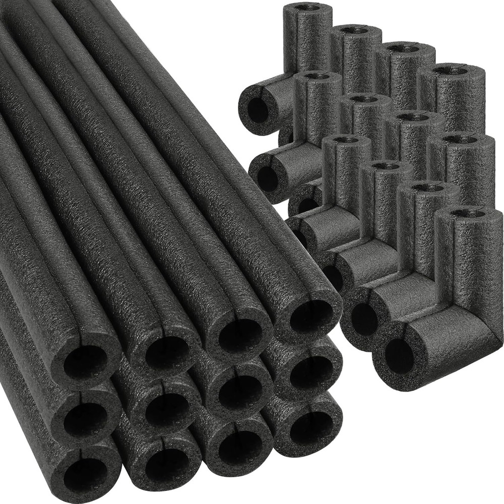 8 Pack Elbow Pipe Insulation Foam Tube Outdoor Wrap Black Pipe Covers Elbow Insu
