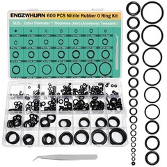 600Pcs Black Small O Ring Assortment Kits 24 Sizes o Rings