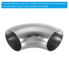 4 Pack 1-1/2″ OD 201 Stainless Steel Butt 90 Degree Fitting