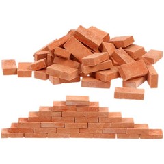 100Pcs Handmade Dark Red Miniature Bricks for DIY Sand Table Crafting