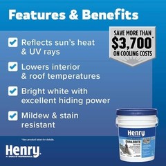 Henry Durabrite 587 White Elastomeric Premium Roof Coating Protection 4.75 Gal.