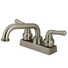Kingston Brass KB247.NML 4 GPM Deck Mounted Double Handle Laundry – Nickel