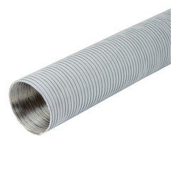 White Aluminium Flexible Hose 125mm/1.5m Alloy Air Duct Pipe Flexi