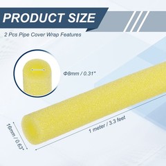 2pcs 1/3″ ID 3.3FT Pipe Insulation Foam Tube 0.63″ OD Tubing Cover Yellow