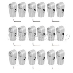 18 x Round T Pipe Connector Clamp for Drying Rack 1″ Inner Dia Silver