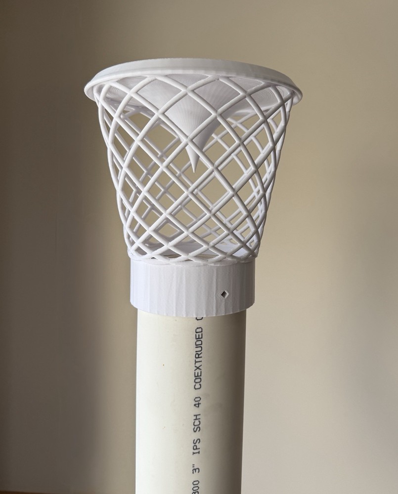 Radon mitigation vent cap for 3 inch pipe.