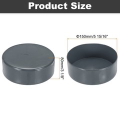 150mm (5 15/16″) ID Rubber End Cap Pipe & Fence Post Protector Deep Gray
