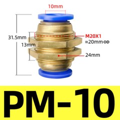 4mm~12mm Bulkhead Connector Pneumatic Push In Fittings for Air/Water Hose & Tube