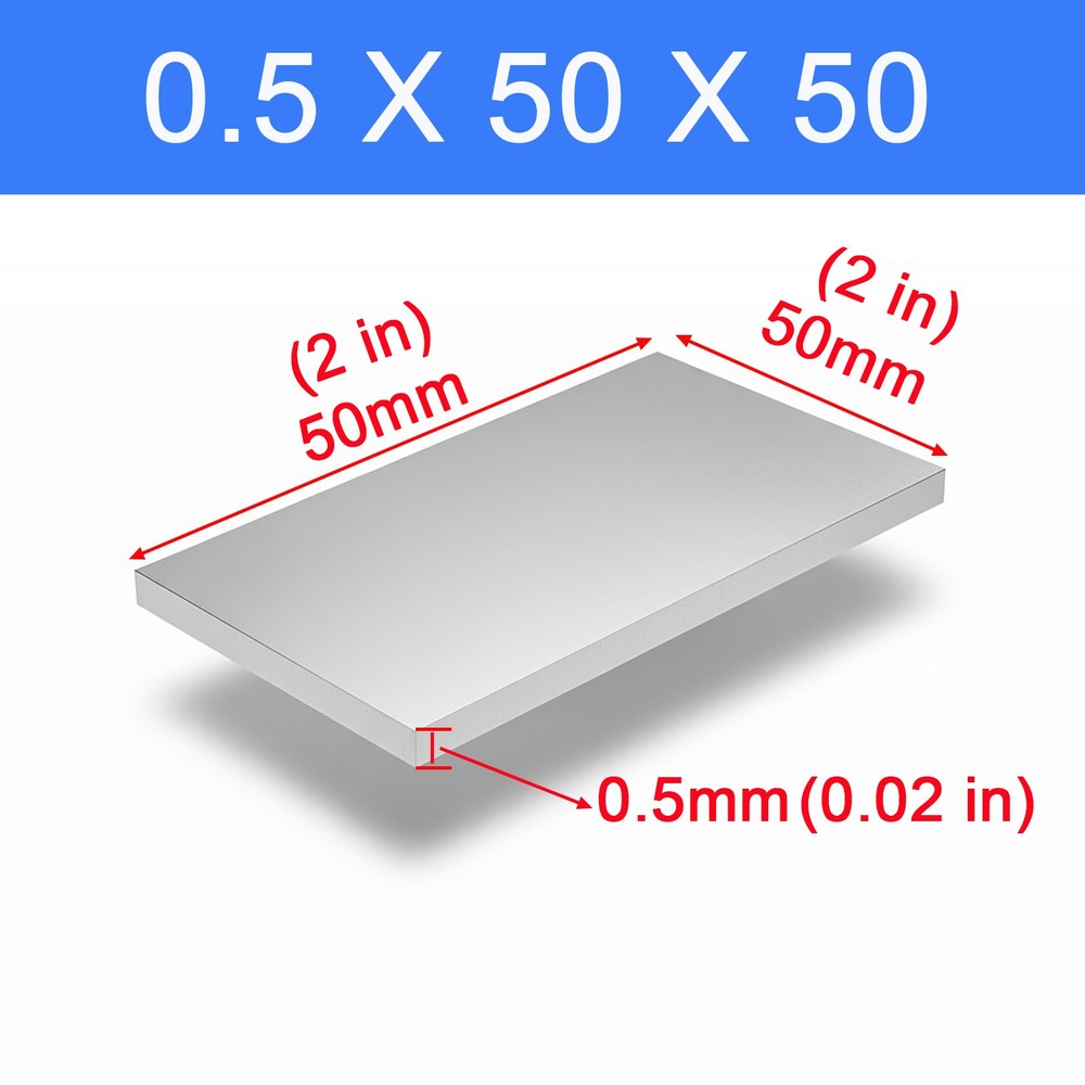 Aluminium Sheet Plate Thick 0.5mm 1060 grade polycoated protection L 50 To 400mm