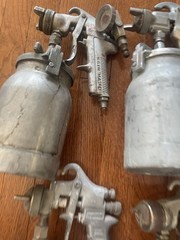 Assortment Of Paint Spray Guns & Cans Lot Of 7 Devilbiss M&E Binks & Sharpe