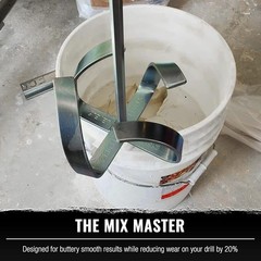 COMBO 6 Gallon Bucket SEAT+ 32″ HD Mixing Drill Shaft-MIX PAINT CONCRETE OR MUD