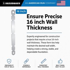 16 Inch Full Aluminum Form Ties – Round End (16″ Concrete Walls) – Sandbaggy