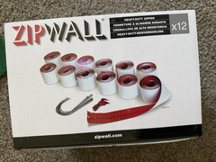 ZipWall Heavy-Duty Zipper Kit x12, 7′ (2.1m), Red, Model HDAZ12, Heavy-Duty