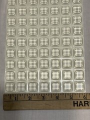 WS-19 Clear Polyurethane Bumpers, Square, 13/16″W x 19/64″H, 2646 pieces