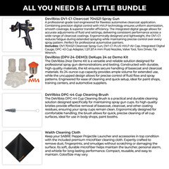 DevilBiss 704521 DV1-C1 Series HVLP Clearcoat Spray Gun with DeKups, Bundle Kit