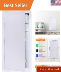 14 x 29 Inch White Access Panel – Durable Removable Hinged Design for Plumbing