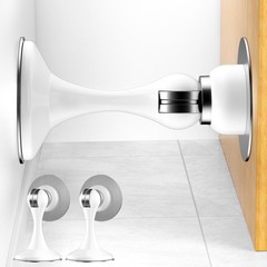 2 Pack White Magnetic Door Stoppers Stainless Steel Door Stops