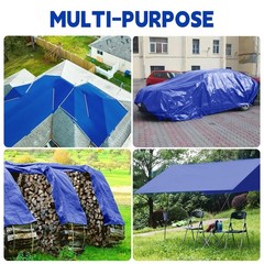 Tarp 9×12 ft 100% Waterproof Uv Resistant High Durability Multipurpose 5mil B…