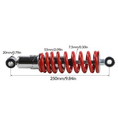 250mm 9.8″ Rear Shock Absorber 700lbs for ATV Quad Dirt Bike Scooter 70-150cc