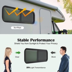 RV Window 42 x 12 Horizontal Sliding Replacement with Mounting Trim Rings