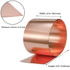 GOORY Copper Flashing 26 Gauge 12in x 10ft 0.016″ Pure Copper Roof Flashing