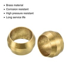 5pcs 6mm Tube Brass Compression Sleeve Ferrules Brass Compression Fittings
