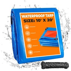 10×20 FT Heavy Duty Waterproof Tarp, 8 Mil Outdoor Protective Tarpaulin Cover…