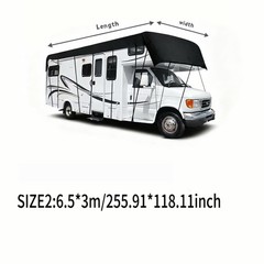Black RV Cover, 1000Pa Oxford Cloth Material 256*118in