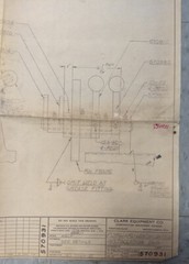 Vintage 1965 CLARK EQUIPMENT WINCH CONTROL INSTALLATION BLUEPRINT DRAWING 570931