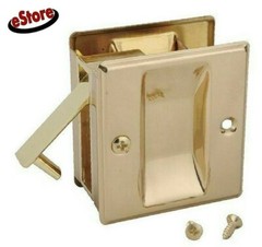 Universal 2492093 Fast Mount Pocket Door Passage Pull, 1-3/8″ -1-3/4″, Brass