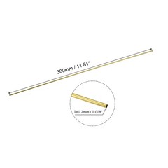 uxcell Brass Tube, 1mm 1.2mm 1.4mm 1.6mm 1.8mm 2mm OD x 0.2mm 300mm,