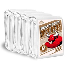 Tarp 5×7(4packs) ft Heavy Duty 12mil 100% Waterproof High Durability Multipur…