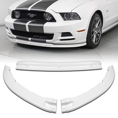 3Pcs Front Bumper Lip Spoiler Kit for 2013-2014 Ford Mustang V6 V8 White