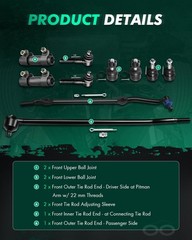 10pcs Suspension Kit for Jeep Grand Cherokee Ball Joint Tie Rod End