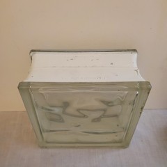 Vintage Glass Block Mulia Clear Wave Swirl Pattern 7 75″ × 4″ Germany Rare