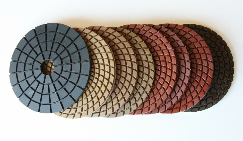 4″ Engineered stone diamond polishing pad/pads set (8 pcs), wet use only
