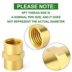 TAISHER 8PCS Brass Pipe Fitting, Coupling, 1/2-Inch Female 1/2″ NPT, Yellow