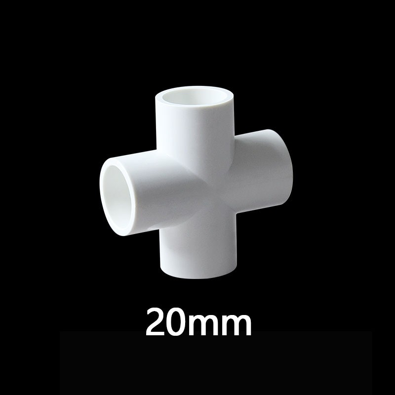 PVC 4-Way Equal Water Supply Connector Coupling Pressure Pipe Fittings 20~160mm