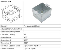 Pop-Up SQUARE Floor Box Assembly Kit Nickel Cover 15A TR Duplex Outlets 2.1A USB