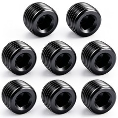 8PCS 1/2″NPT Male Pipe Plug Fitting Black Carbon Steel Pipe Plug Set Internal He