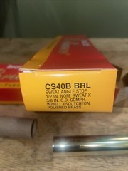 Brasscraft brilliance polished brass pvd sweat angle stop 1/2” CS40B BRL