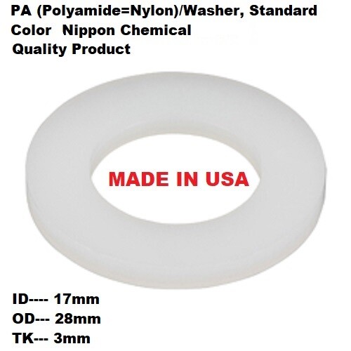 17 mm ID X 28 mm OD X 3 mm FLAT WASHER RESIN Polyamide NYLON Plastic SPACER 17mm