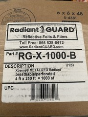 1000 Sq ft 48” Wide RadiantGUARD Barrier Solar Attic Foil Reflective Insulation